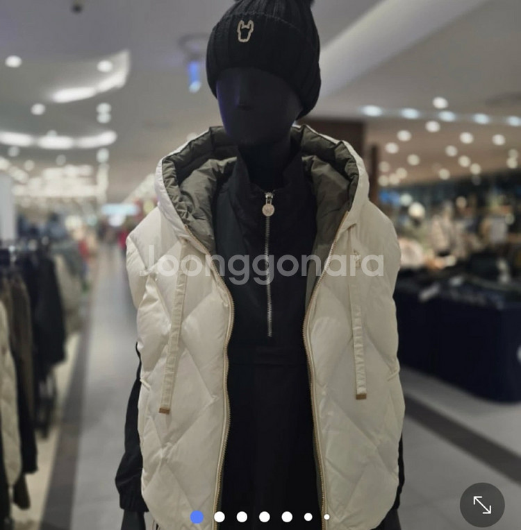 라이프워크 여성 다이아 퀼팅 리버시블 후드 다운 조끼패딩--0