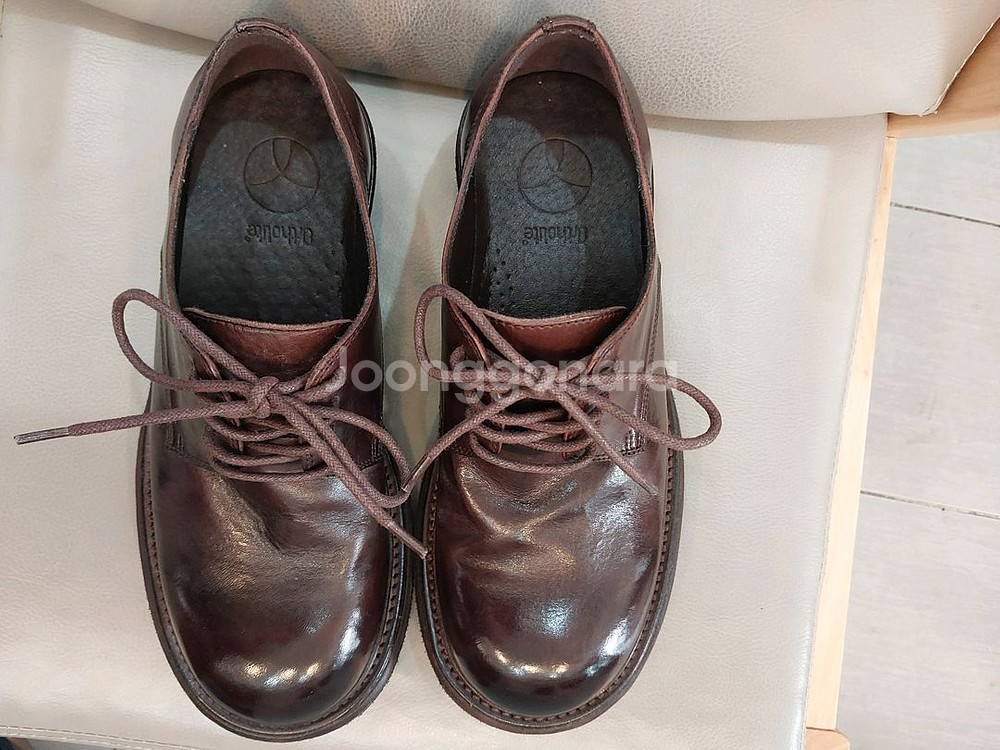 야세 6.5cm 페더 코만도솔 홀스하이드 더비 브라운 구두 250mm--1