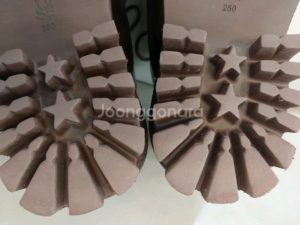 야세 6.5cm 페더 코만도솔 홀스하이드 더비 브라운 구두 250mm--3