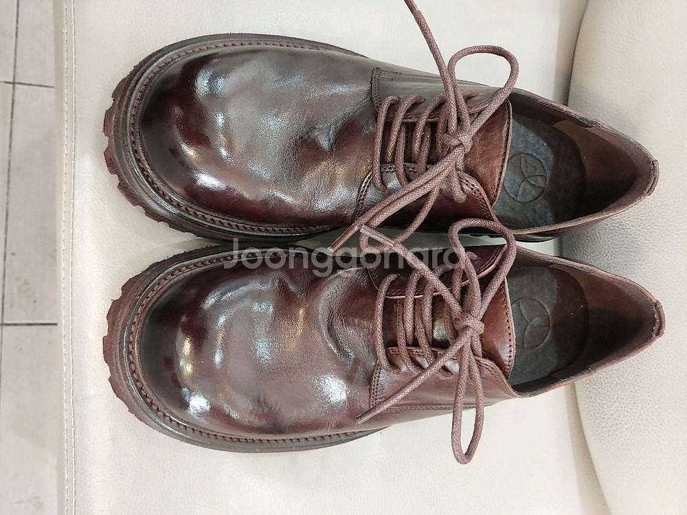 야세 6.5cm 페더 코만도솔 홀스하이드 더비 브라운 구두 250mm--8
