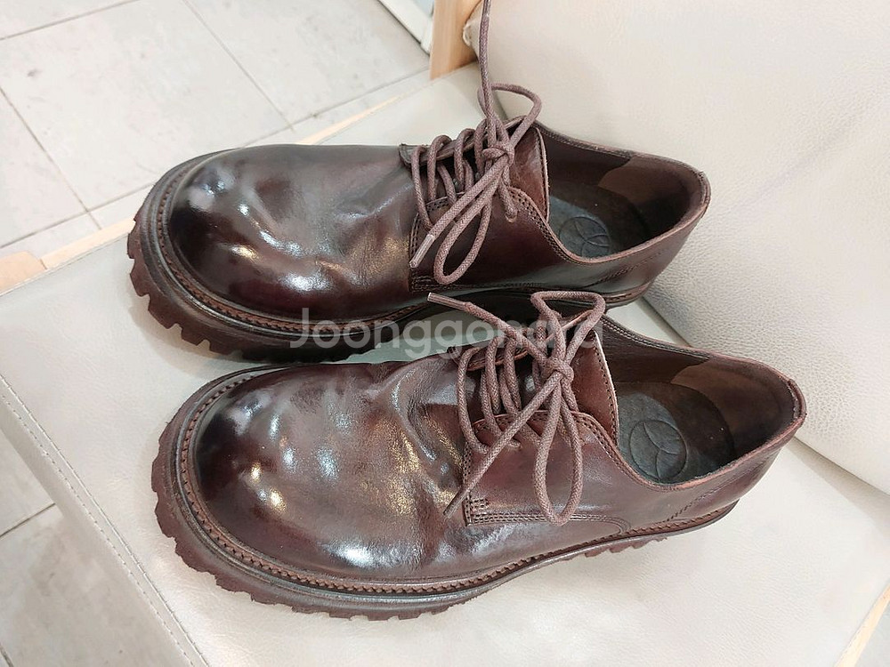 야세 6.5cm 페더 코만도솔 홀스하이드 더비 브라운 구두 250mm--9