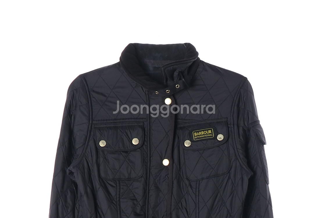 (정품)[XS]바버 블랙 인터내셔널 폴라 퀼팅 패딩 재킷 자켓--1