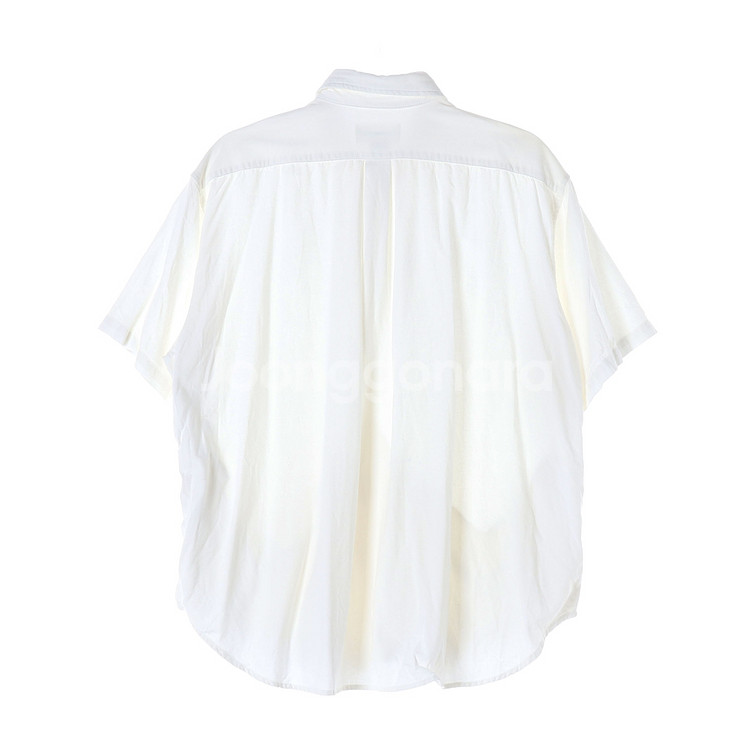 [L]라퍼지스토어 린넨 화이트 오버핏 반팔 셔츠--3