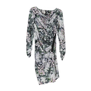 [M]오브제 플로럴 사선 집업 긴팔 롱 원피스 드레스