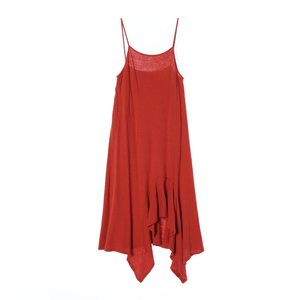 [S]자라 브릭 오렌지 뷔스티에 러플 슬립 나시 원피스 롱 드레스