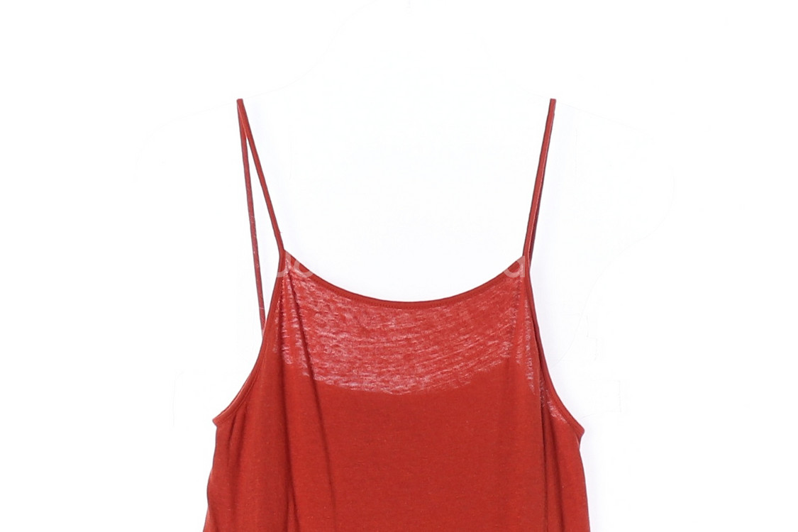 [S]자라 브릭 오렌지 뷔스티에 러플 슬립 나시 원피스 롱 드레스--1