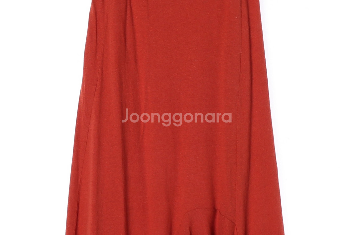 [S]자라 브릭 오렌지 뷔스티에 러플 슬립 나시 원피스 롱 드레스--2