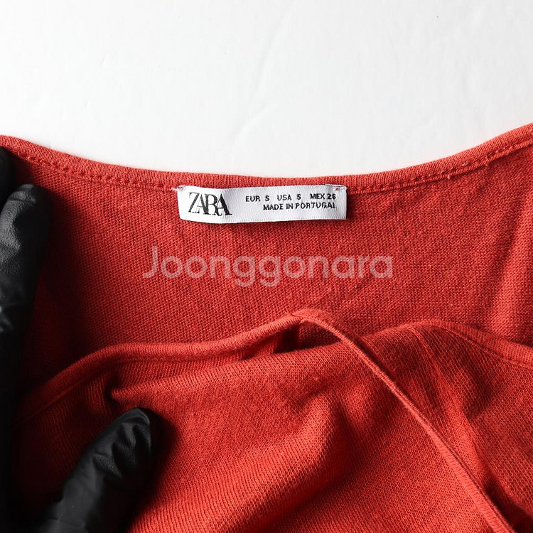 [S]자라 브릭 오렌지 뷔스티에 러플 슬립 나시 원피스 롱 드레스--5