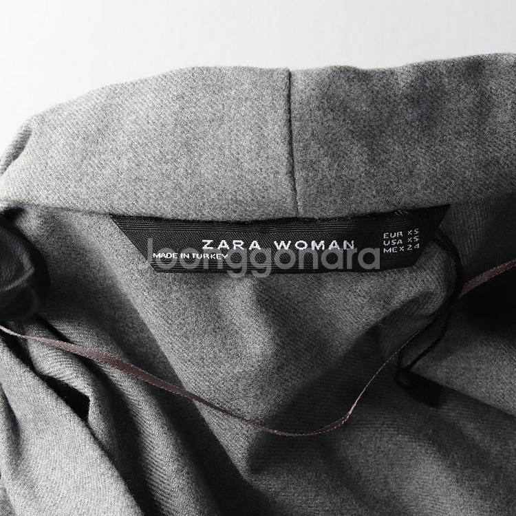 [XS]자라 그레이 브이넥 긴팔 롱 플레어 원피스 드레스--5