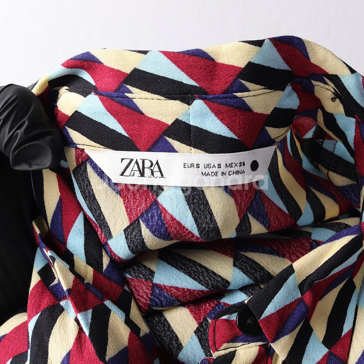 [S]자라 버건디 블루 패턴 긴팔 롱 셔츠 원피스--5