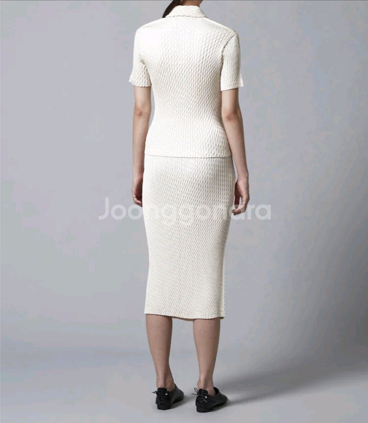 이세이미야케 스커트 슬릭 플리츠 스커트 화이트 2사이즈--7