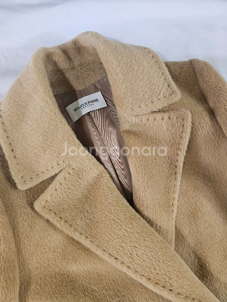 정가 119만) [s]모조에스핀 알파카 모 베이직 심플 벨트 코트--4