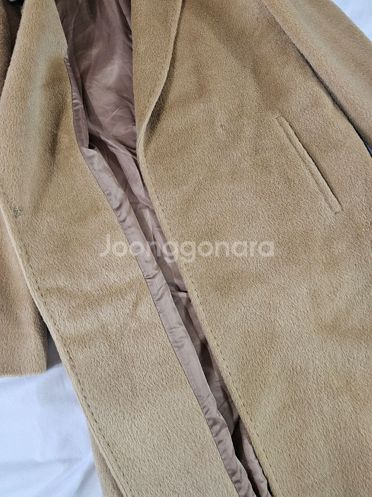 정가 119만) [s]모조에스핀 알파카 모 베이직 심플 벨트 코트--5