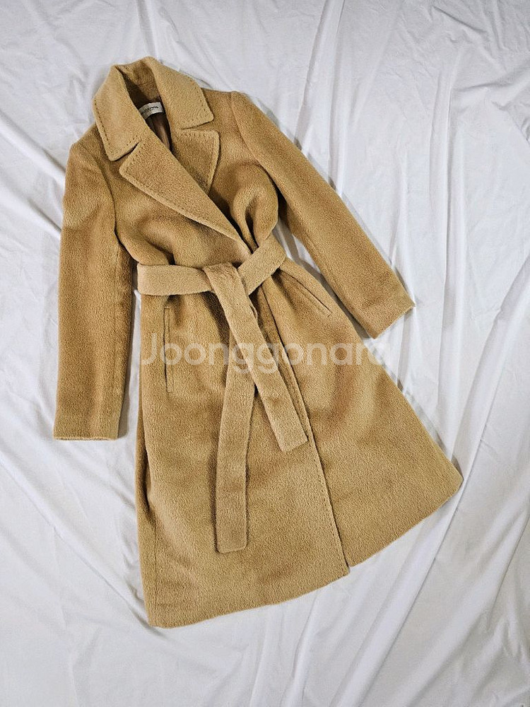 정가 119만) [s]모조에스핀 알파카 모 베이직 심플 벨트 코트--2