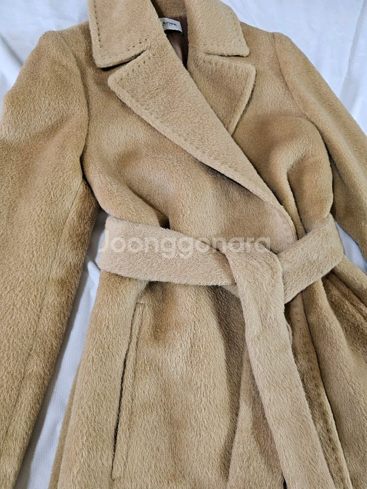 정가 119만) [s]모조에스핀 알파카 모 베이직 심플 벨트 코트--7