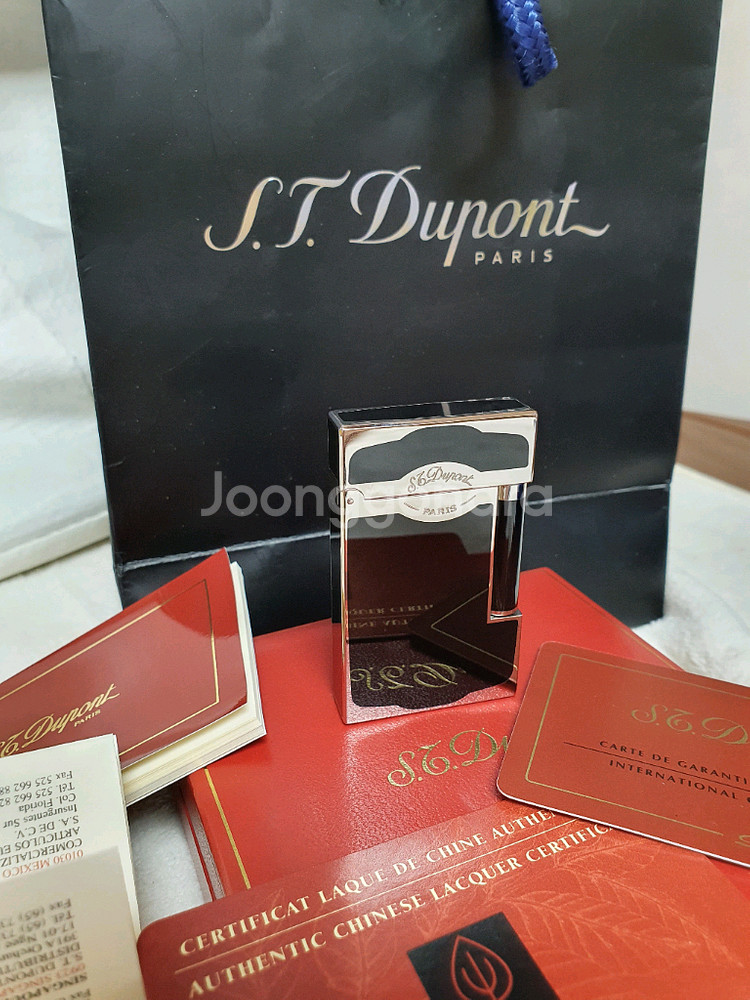 새상품급 듀퐁라이터 라인2 쌍불 ca16787 블랙래커 팔라듐 듀퐁라이타--0