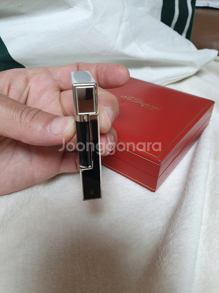 새상품급 듀퐁라이터 라인2 쌍불 ca16787 블랙래커 팔라듐 듀퐁라이타--3