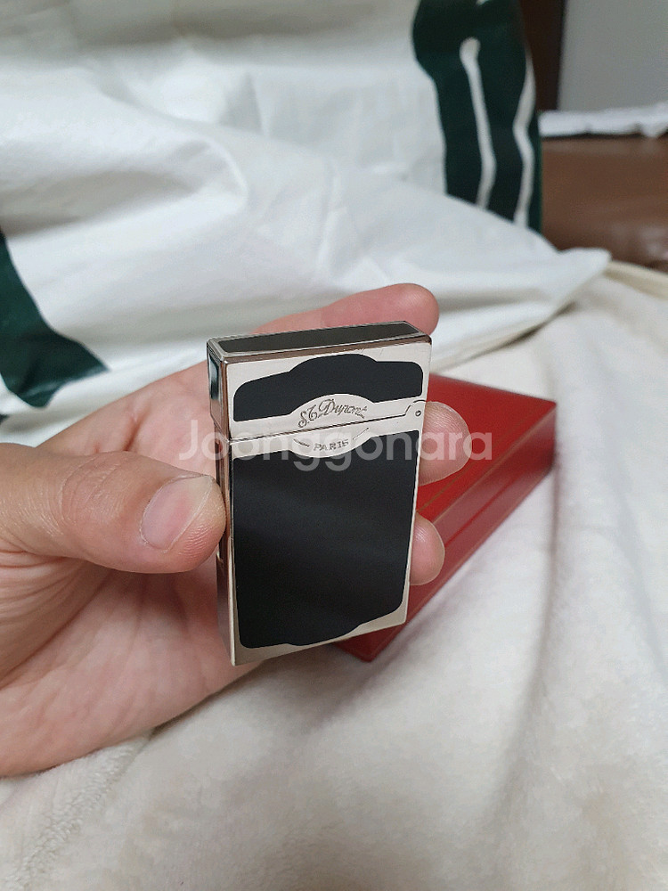 새상품급 듀퐁라이터 라인2 쌍불 ca16787 블랙래커 팔라듐 듀퐁라이타--2