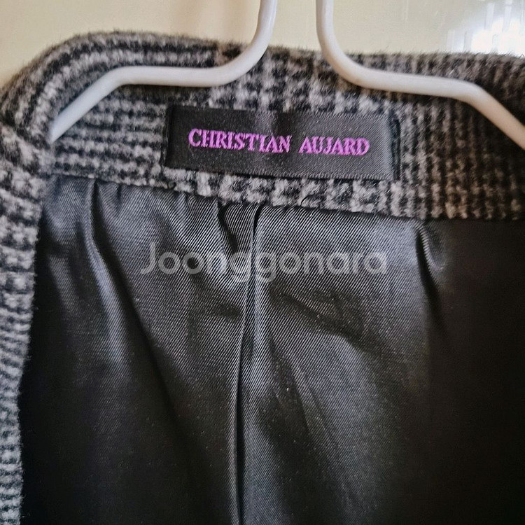 새상품 CHRISTIAN AUJARD 남성 체크 더블 코트--3