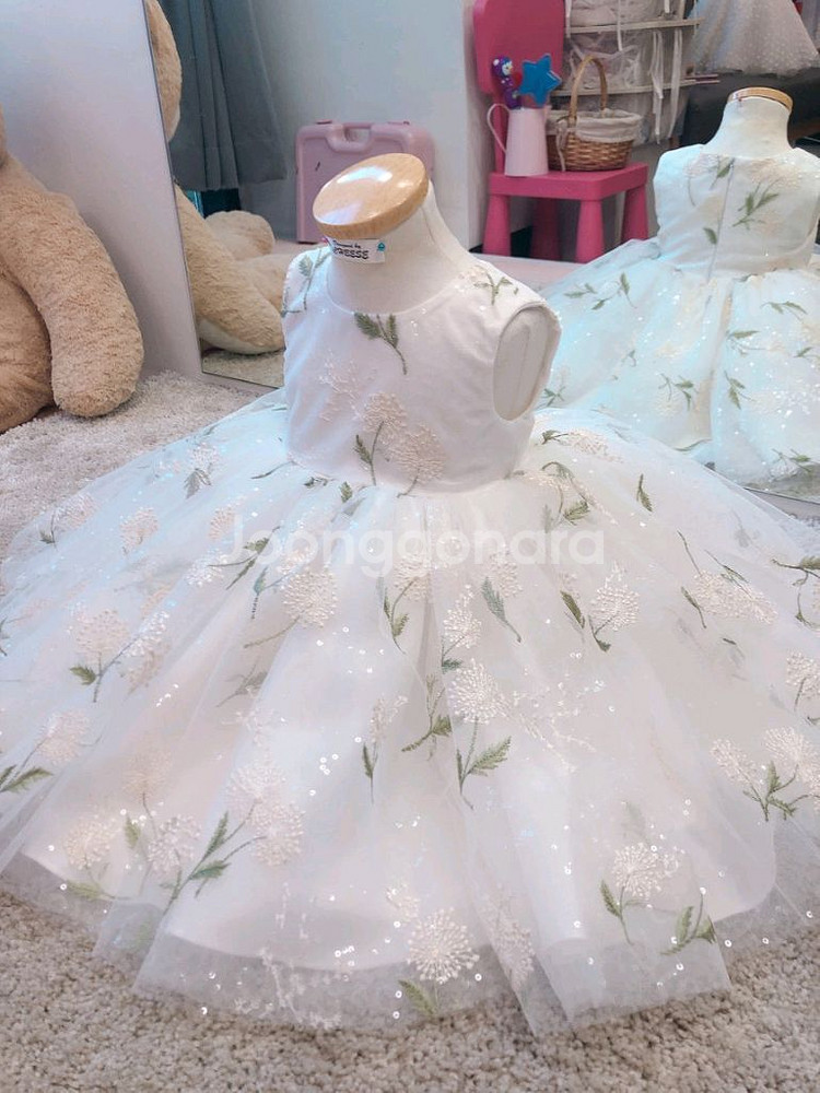 풍성한 민들레 백일드레스 보넷 세트+조바위--0