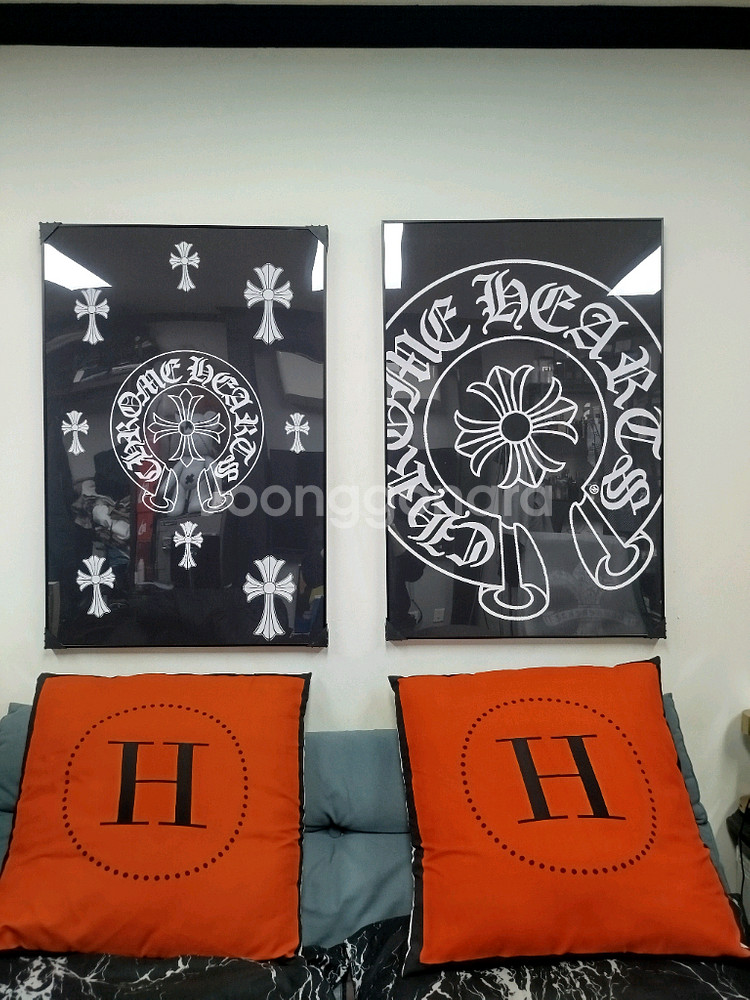 크롬하츠 로고 대형 그림 액자 팝아트 인테리어소품 인테리어액자 명품그림 명품액자--2