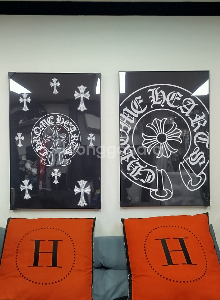 크롬하츠 로고 대형 그림 액자 팝아트 인테리어소품 인테리어액자 명품그림 명품액자--0