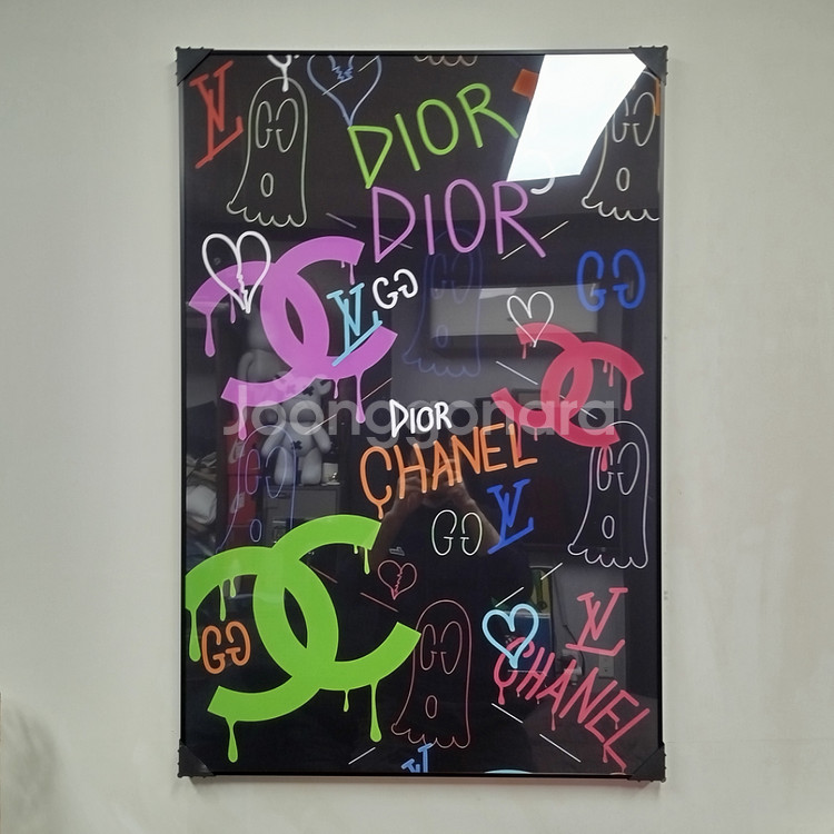 샤넬 꽃 로고 대형 그림 액자 팝아트 인테리어소품 인테리어액자 명품그림 명품액자--0