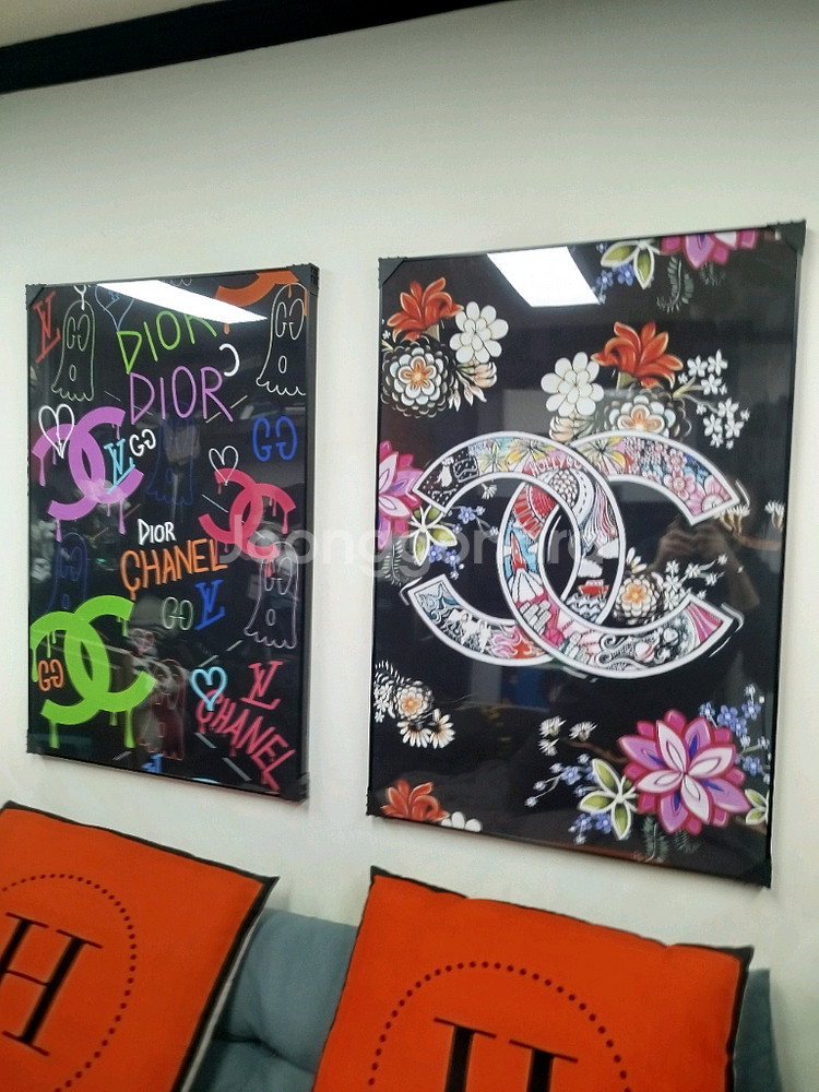 샤넬 꽃 로고 대형 그림 액자 팝아트 인테리어소품 인테리어액자 명품그림 명품액자--4