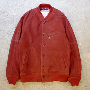 [L] 블랙아웃 고트 스웨이드 블루종 레드 L사이즈 새제품 팝니다. 블라인드파일즈 뤡코즈