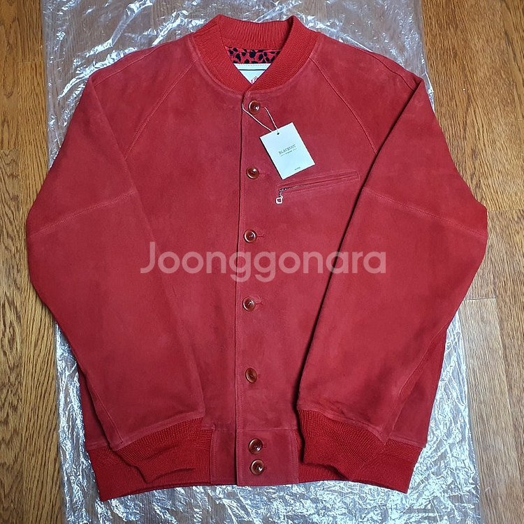 [L] 블랙아웃 고트 스웨이드 블루종 레드 L사이즈 새제품 팝니다. 블라인드파일즈 뤡코즈--1