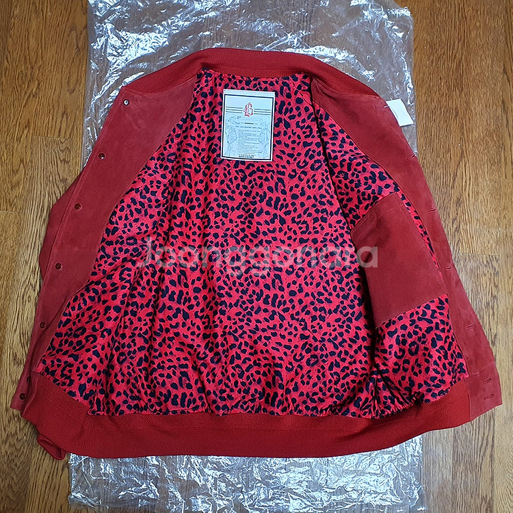 [L] 블랙아웃 고트 스웨이드 블루종 레드 L사이즈 새제품 팝니다. 블라인드파일즈 뤡코즈--3