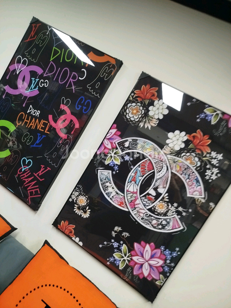 샤넬 꽃 로고 대형 그림 액자 팝아트 인테리어소품 인테리어액자 명품그림 명품액자--4
