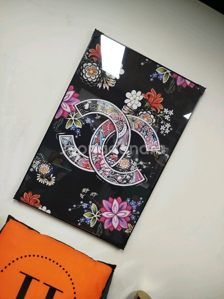 샤넬 꽃 로고 대형 그림 액자 팝아트 인테리어소품 인테리어액자 명품그림 명품액자--3