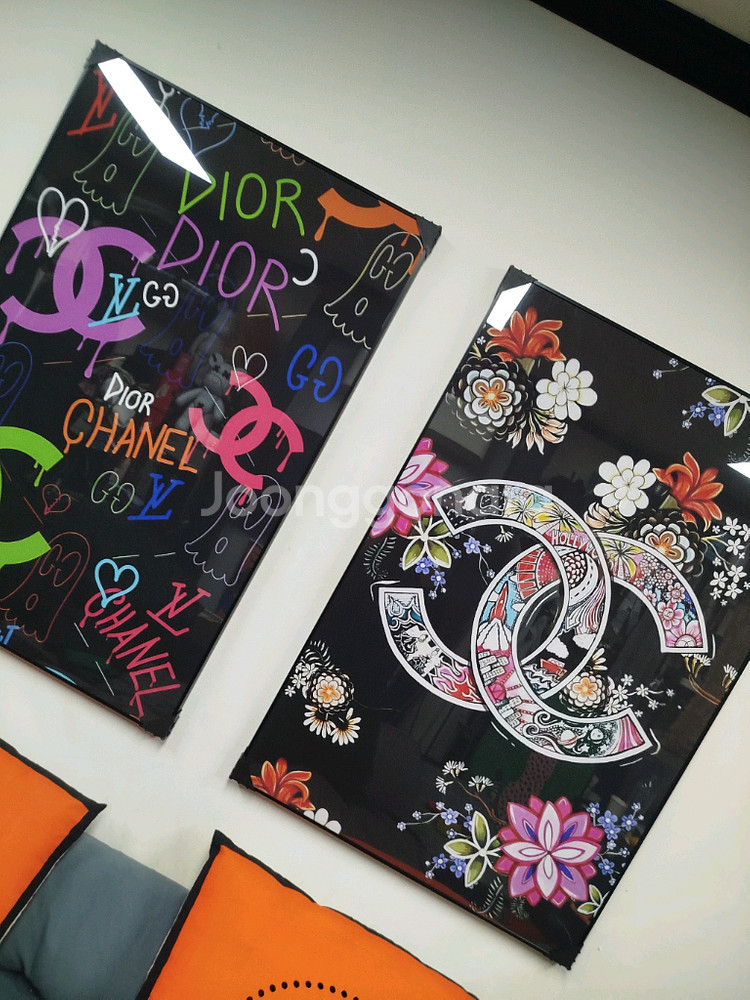 샤넬 꽃 로고 대형 그림 액자 팝아트 인테리어소품 인테리어액자 명품그림 명품액자--2