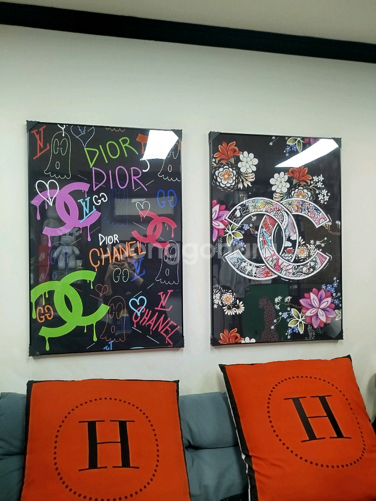 샤넬 꽃 로고 대형 그림 액자 팝아트 인테리어소품 인테리어액자 명품그림 명품액자--9