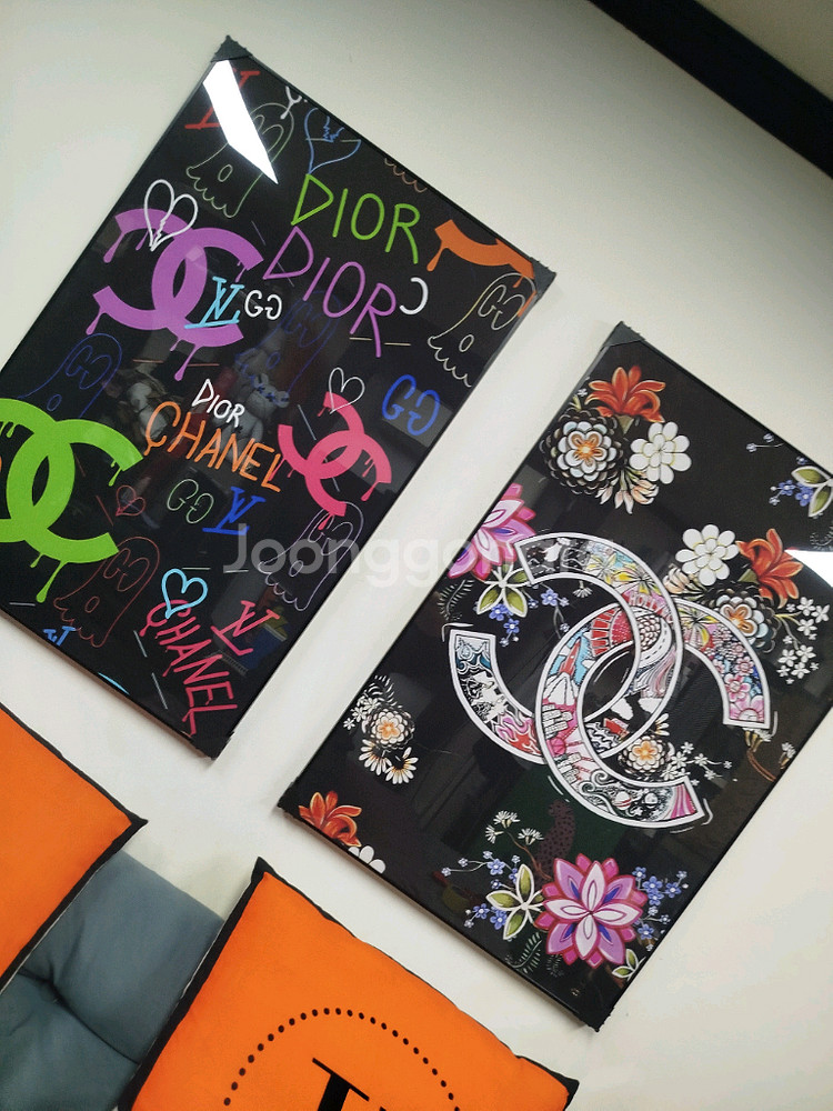 샤넬 꽃 로고 대형 그림 액자 팝아트 인테리어소품 인테리어액자 명품그림 명품액자--7