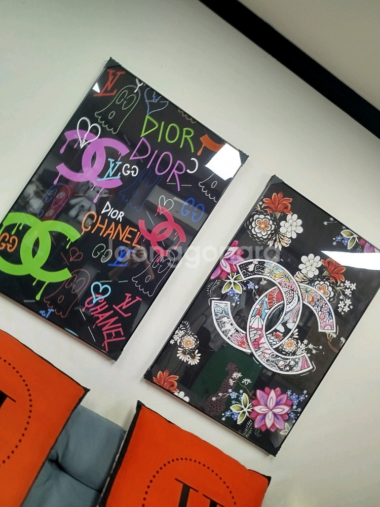 샤넬 꽃 로고 대형 그림 액자 팝아트 인테리어소품 인테리어액자 명품그림 명품액자--5