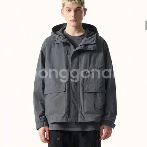 L) 무신사스탠다드 시티레저 CN 후디드 윈드브레이커 블루그레이--0