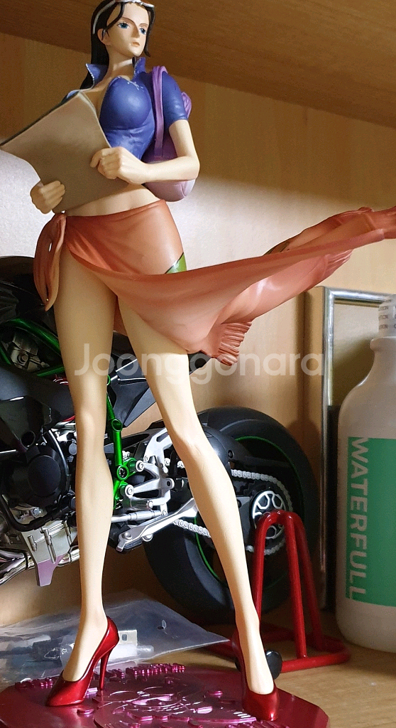 카와사키 오토바이 다이캐스트와 니코로빈과 아랴 피규어--0