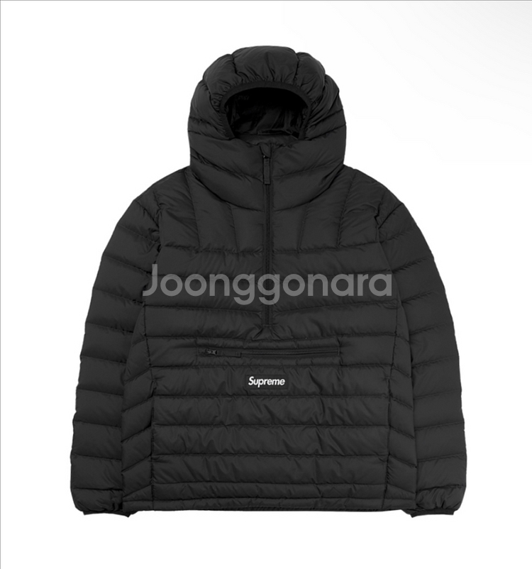 25FW 슈프림 다운 하프 집 후드 패딩 ( 블랙 L--0