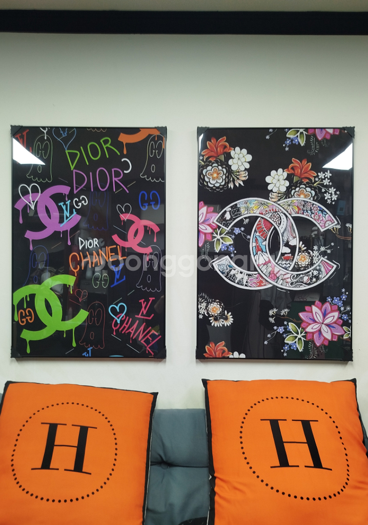 샤넬 꽃 로고 대형 그림 액자 팝아트 인테리어소품 인테리어액자 명품그림 명품액자--0