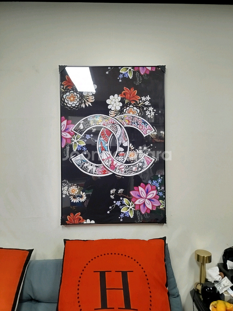 샤넬 꽃 로고 대형 그림 액자 팝아트 인테리어소품 인테리어액자 명품그림 명품액자--6