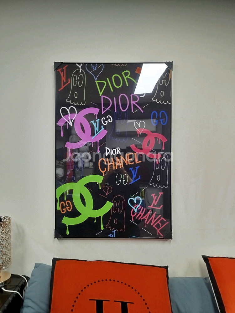 샤넬 꽃 로고 대형 그림 액자 팝아트 인테리어소품 인테리어액자 명품그림 명품액자--8