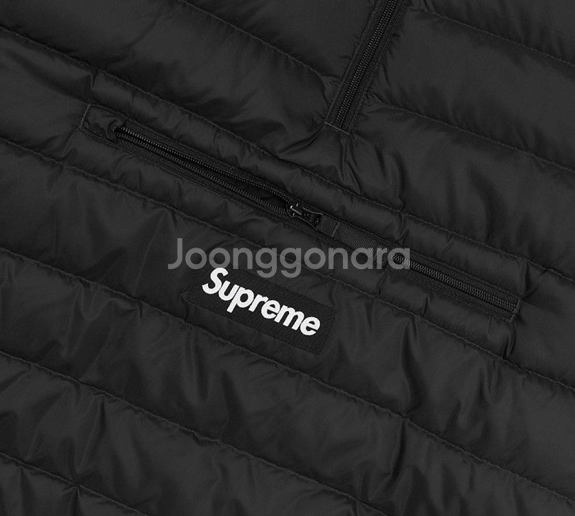 25FW 슈프림 다운 하프 집 후드 패딩 ( 블랙 L--4
