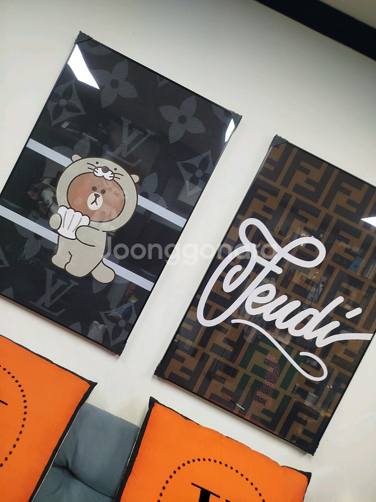 루이비통 곰 캐릭터 로고 대형 그림 액자 팝아트 인테리어소품 인테리어액자 명품그림 명품액자--5