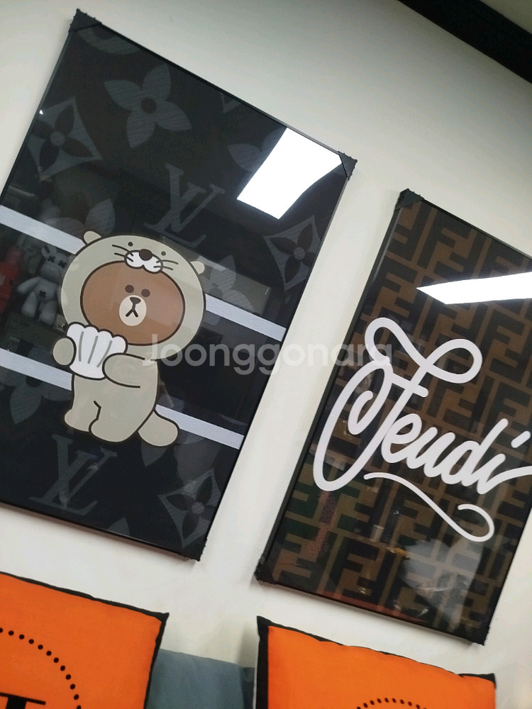 루이비통 곰 캐릭터 로고 대형 그림 액자 팝아트 인테리어소품 인테리어액자 명품그림 명품액자--6
