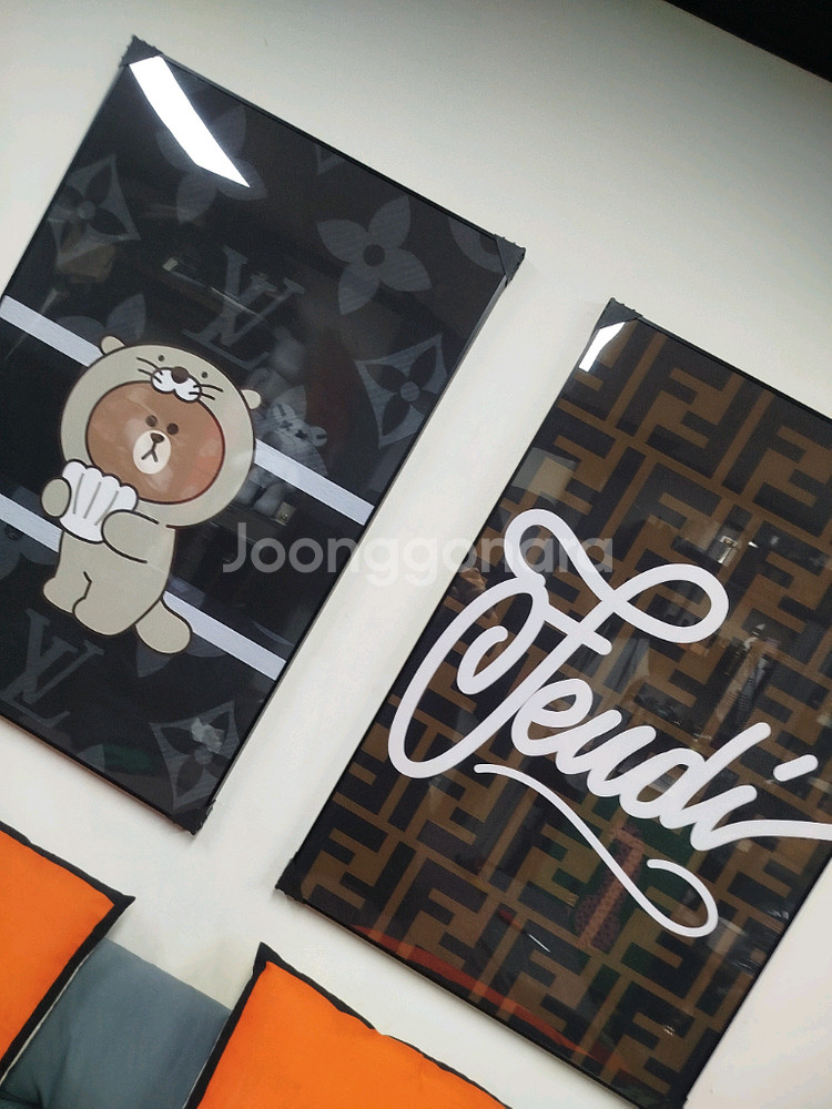 루이비통 곰 캐릭터 로고 대형 그림 액자 팝아트 인테리어소품 인테리어액자 명품그림 명품액자--7