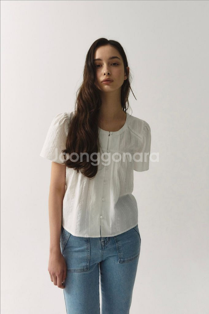 엘로주 아일라 블라우스 화이트 새상품--0