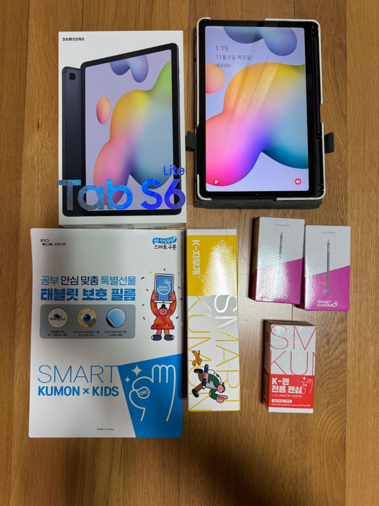 갤럭시 탭 S6 Lite 구몬탭 + S펜 다수 구몬펜 지우개--0