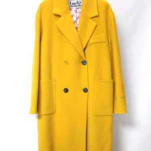 럭키슈에뜨 머스터드 더블 브레스트 롱코트 38 사이즈